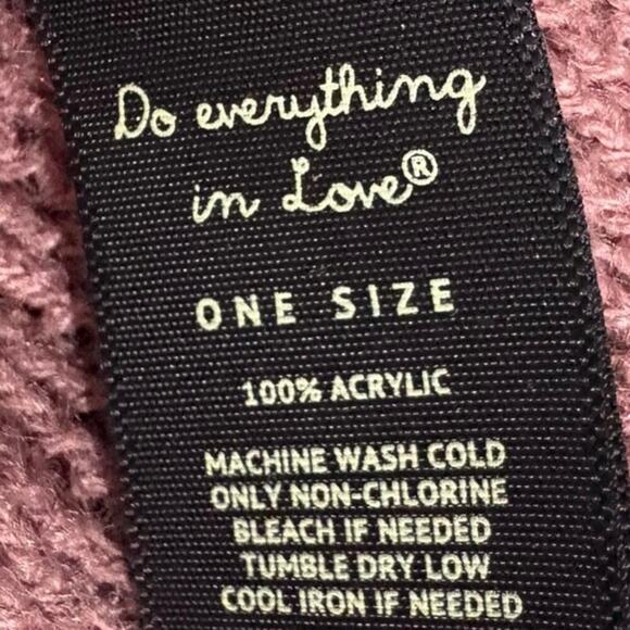 Do Everything in Love Pink Fringe Knit Poncho Shawl Boho Open Front One Size - Picture 6 of 8